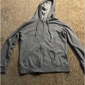 Grey jacket with design on the back